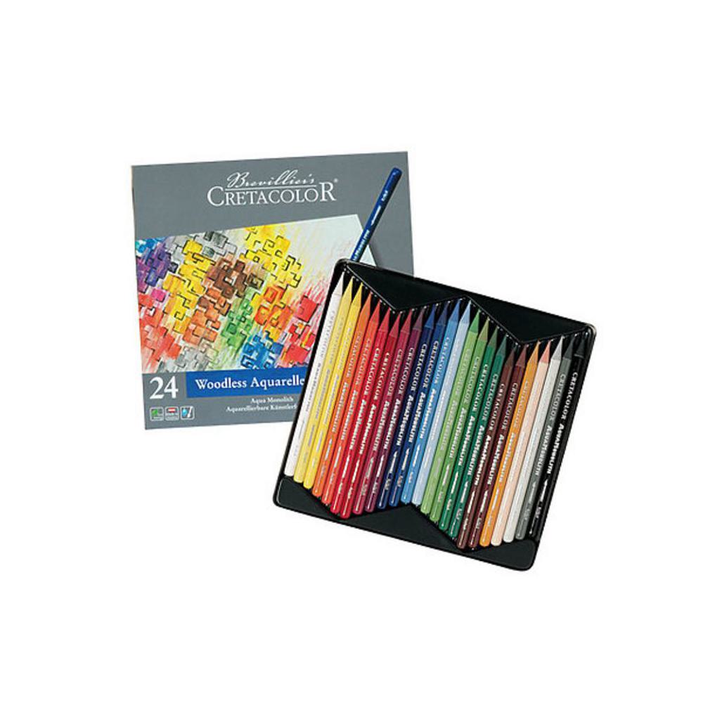 Colored Pencils, Art & School, Cretacolor, AquaMonolith, Woodless, 24 count, 618652